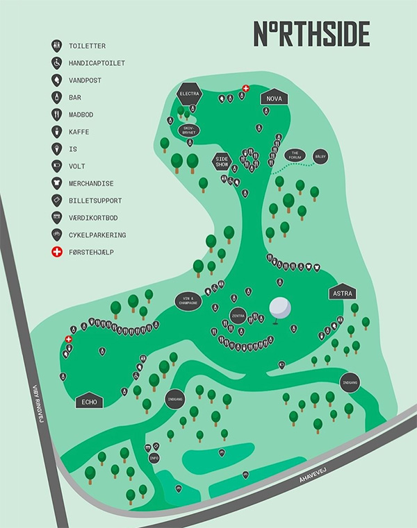 Oversigtskort Northside 2022 - Grafik: Northside.