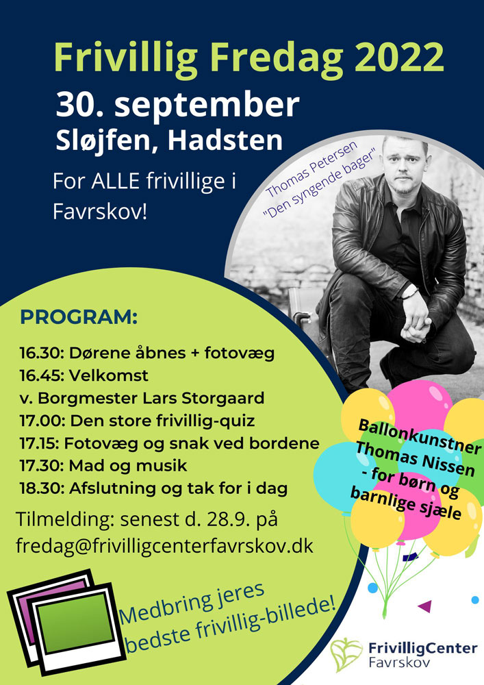 Program for Frivillig Fredag - Søften Nyt - Grafik fra FrivilligCenter Favrskov.