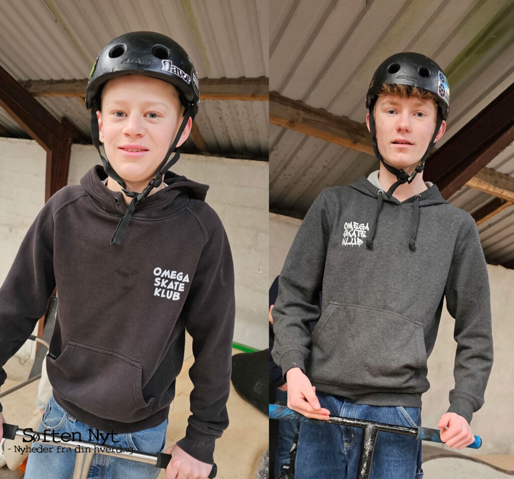 Bertram på 14 og Mark på 15 er begge rigtigt glade for, at Omega Skate Klub er genåbnet, så de ikke har så langt til træning. Foto: Anders Godtfred-Rasmussen - Søften Nyt.